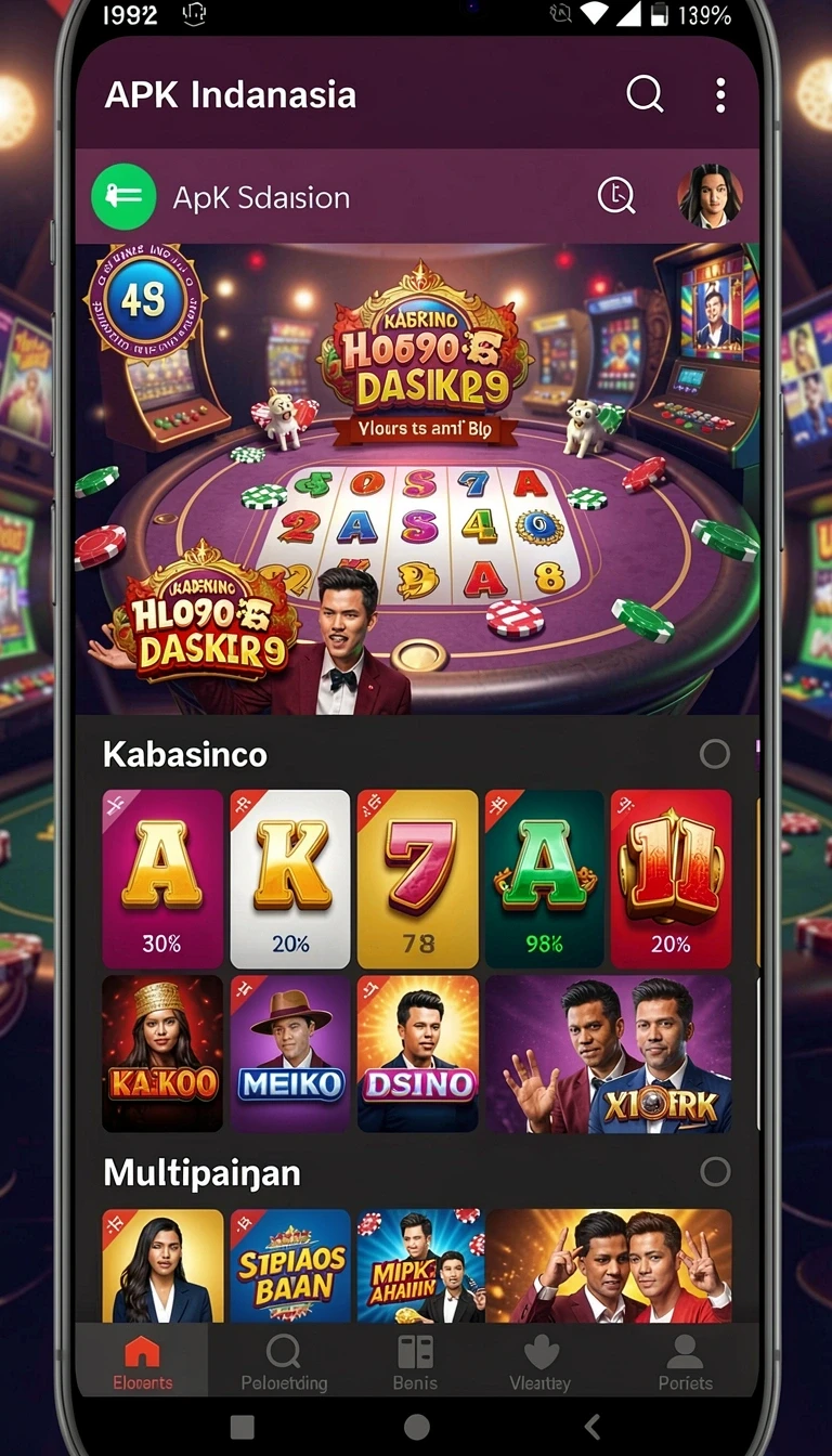 Galeri pratinjau visual warungjackpot build APK resmi terbaru